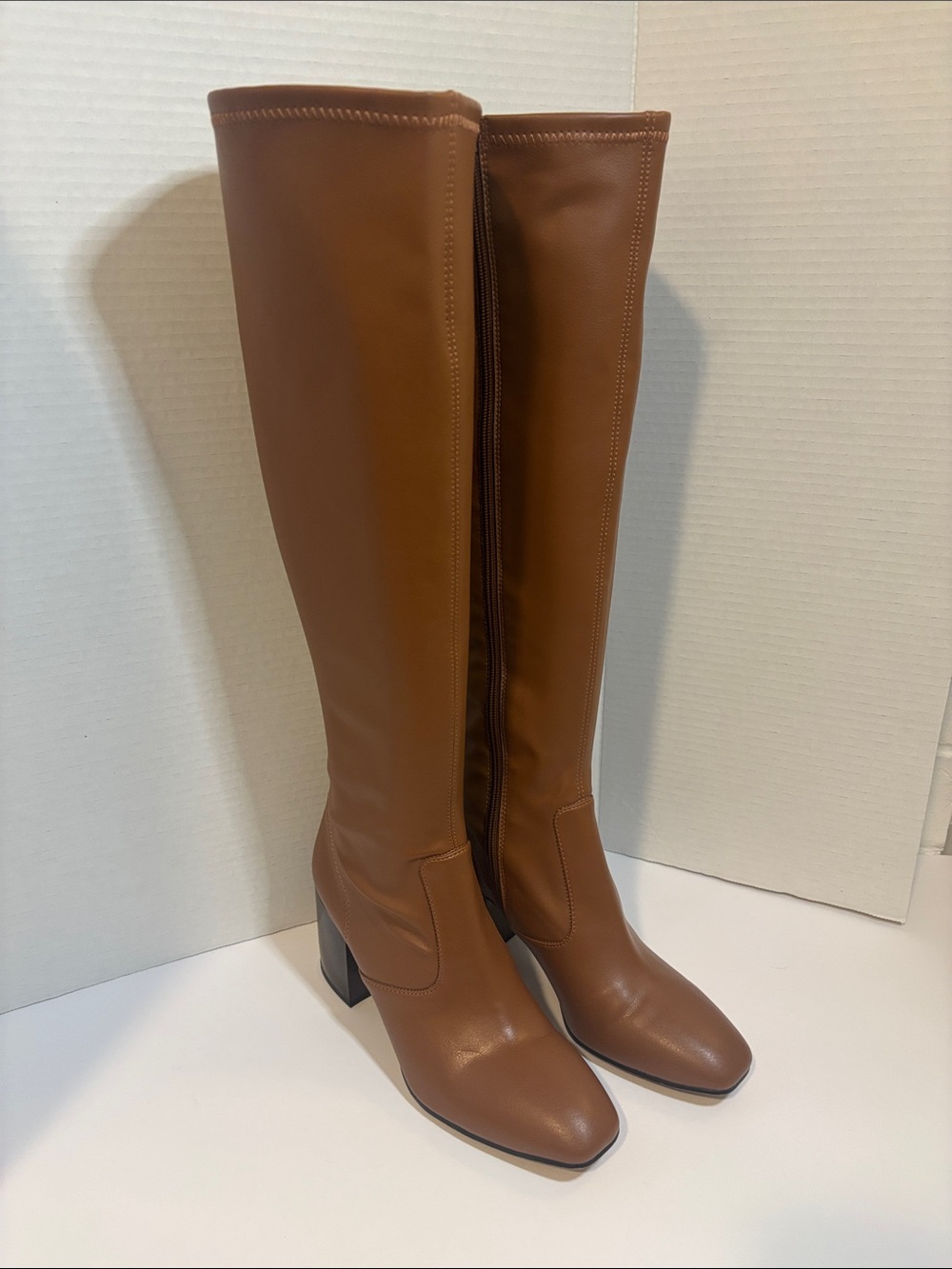 NWOT Franco Sarto Talfer Brown Block Heel Tall Boots Knee High O322